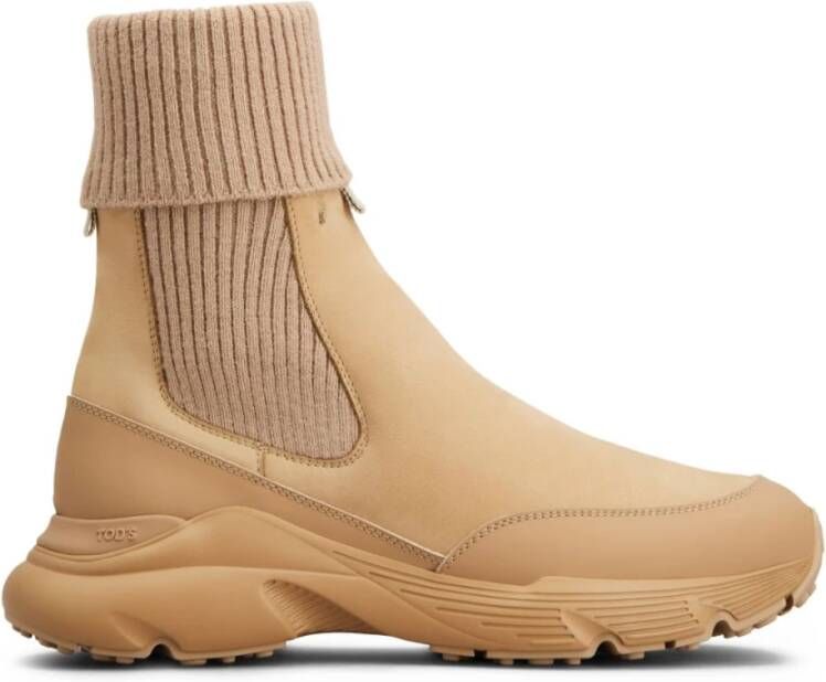 Tod's Beige Instaplaarzen Dikke Zool