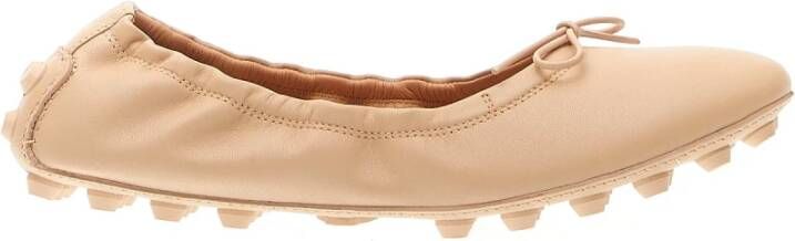 TOD'S Beige Leren Ballerina Bubble Beige Dames