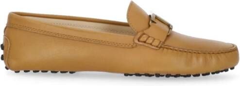 TOD'S Beige Leren Loafers voor Dames Beige Dames