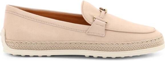 Tod's Beige Flat Slip-on Schoenen met Logo