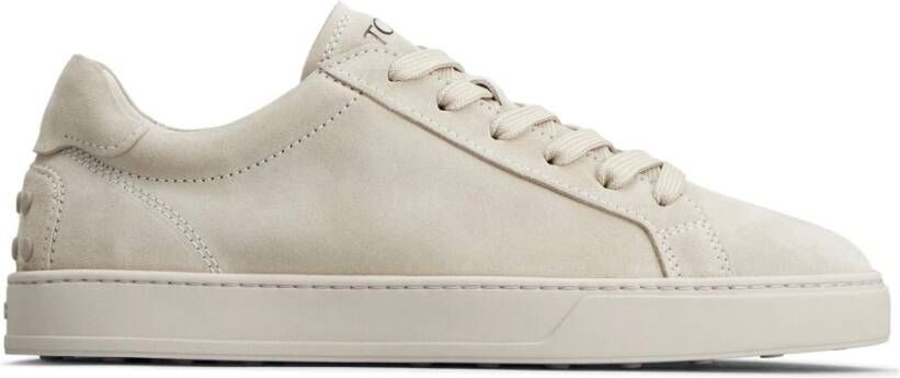 Tod's Beige Platte Sneakers Minimalistische Stijl