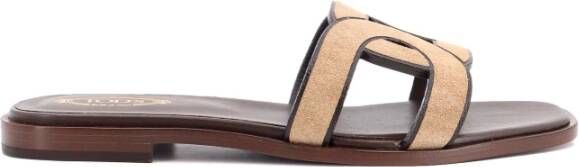 Tod's Beige Sandalen met Iconisch Leren Vlechtwerk