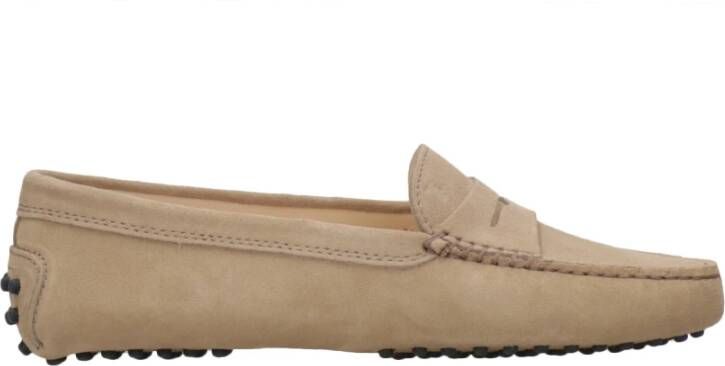 TOD'S Beige Suède Handgemaakt Stiksel Beige Dames