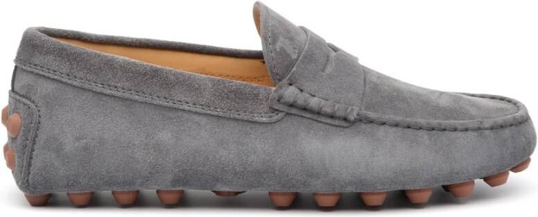 TOD'S Beige Suède Loafer met Gommino Zool Gray Heren