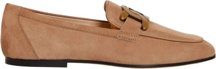 Tod's Beige Suède Mocassins Loafer Schoenen