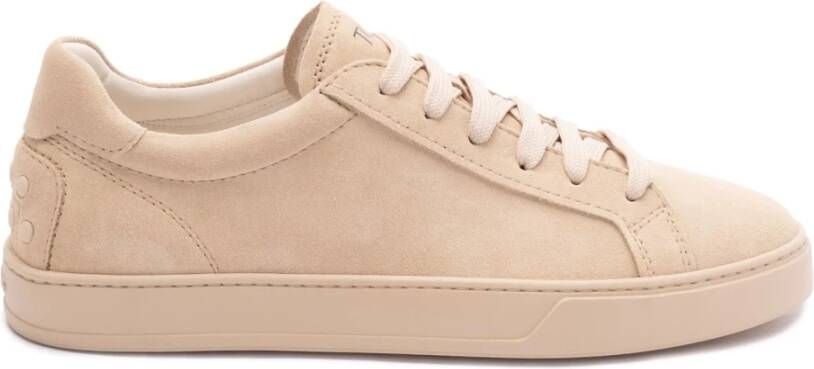 Tod's Beige Suède Sneakers met Rubberen Zool