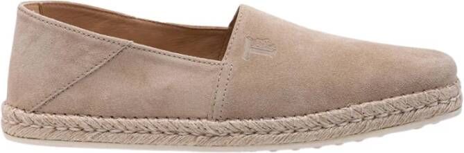 TOD'S Beige Velvet Mule Espadrilles Beige Heren