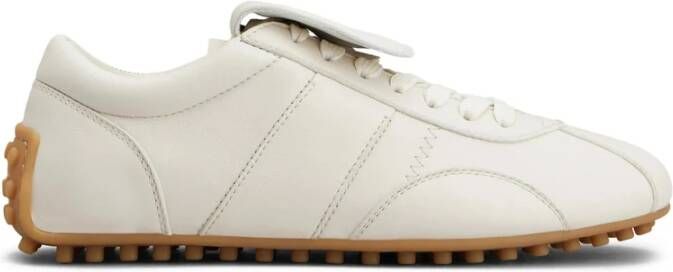Tod's Beige Veterschoenen met Gewatteerde Enkel