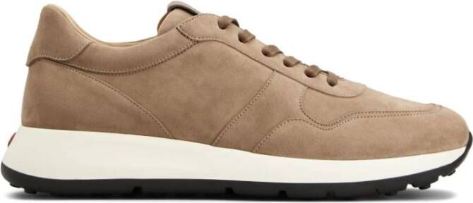 Tod's Beige Veterschoenen met Logo Patch