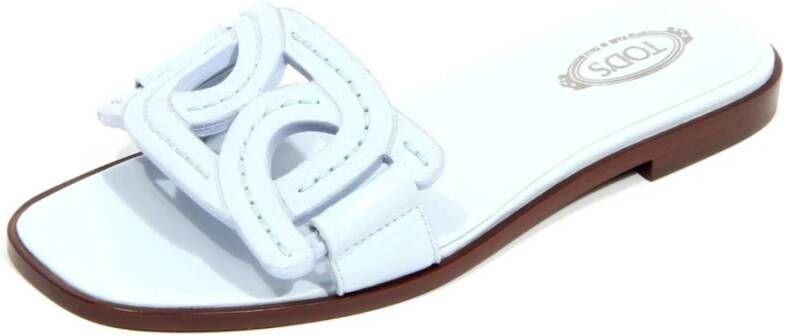 Tod's Blauwe leren slipper sandaal