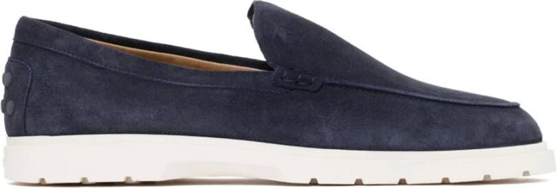 Tod's Blauwe Suède Loafer met Monogram