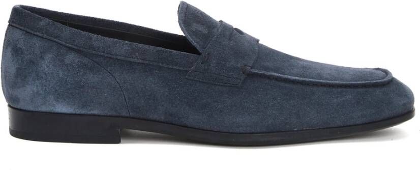 Tod's Blauwe Suède Loafers voor Mannen