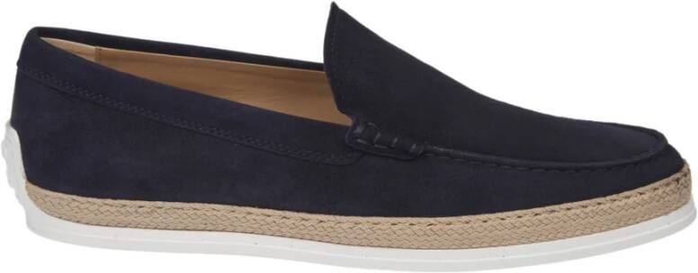 Tod's Blauwe Suède Mocassin Pantoffels