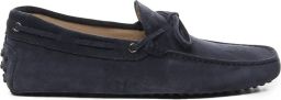Tod's Blauwe Suède Platte Schoenen met Rubberen Studs