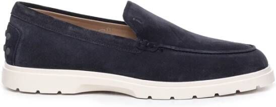 TOD'S Blauwe Suède Sandalen met Rubberen Zool Blue Heren