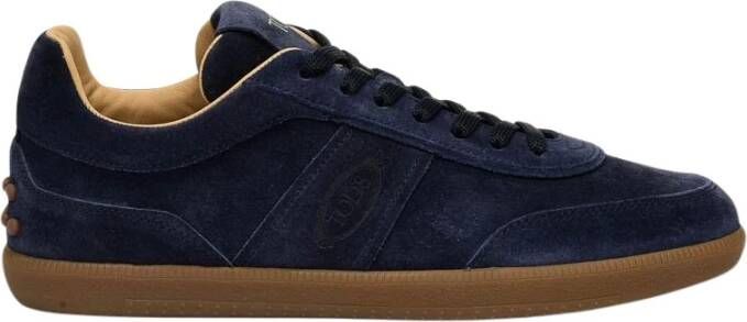 Tod's Blauwe suède sneakers met rubberen zool