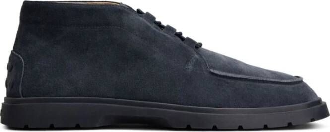 Tod's Blauwe Veterschoenen Ronde Neus
