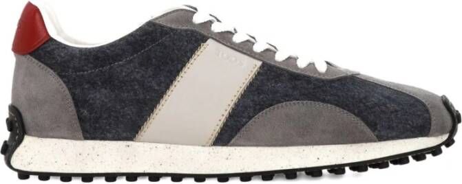 Tod's Blauwe Zijde Nylon Sneakers