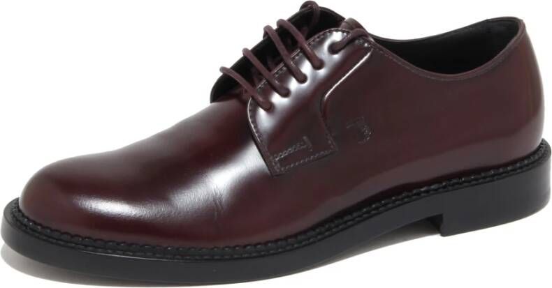 Tod's Bordeaux Derby Schoenen Made in Italy