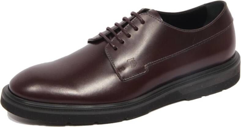 Tod's Bordeaux Leren Derby Schoen