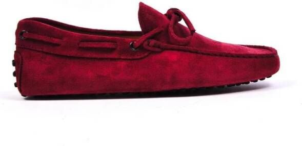 TOD'S Bordeaux Leren Schoenen Red Heren