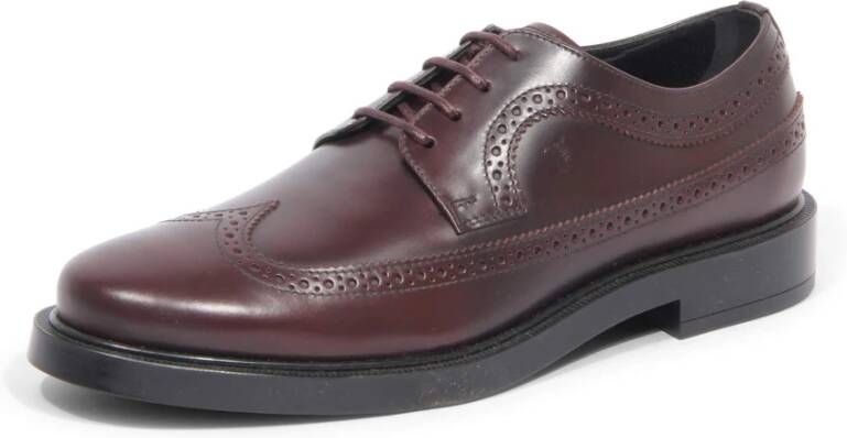 Tod's Bordeaux Veterschoenen Gemaakt in Italië