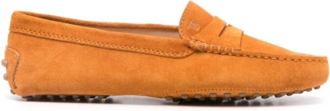 TOD'S Bruin leren Penny Slot Instap Schoenen Brown Dames