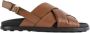 TOD'S Bruine leren gekruiste band sandalen Brown Dames - Thumbnail 1