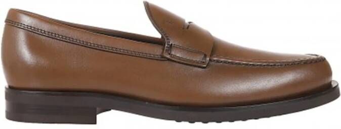 Tod's Bruine leren loafers Aw24