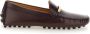 TOD'S Bruine leren loafers met logoplaquette Brown Dames - Thumbnail 1