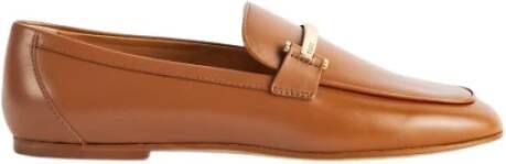 Tod's Bruine leren loafers met metalen staaf - Foto 2