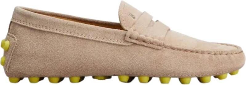 TOD'S Bruine platte schoenen met Gommino Bubble zool Brown Dames