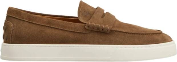 Tod's Bruine platte schoenen met handgemaakte details