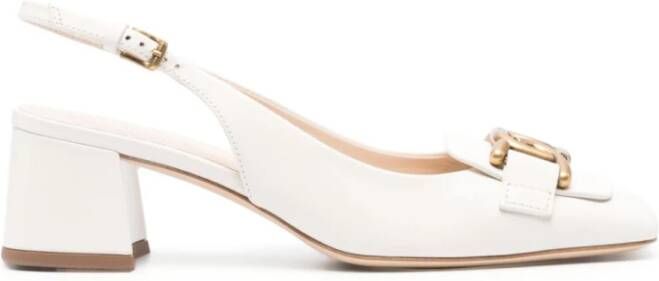 TOD'S Bruine Platte Schoenen White Dames