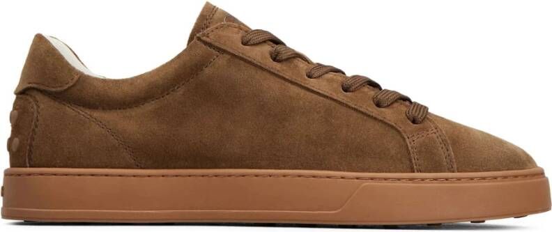 Tod's Bruine Suède Bovenkant Logo Sneakers