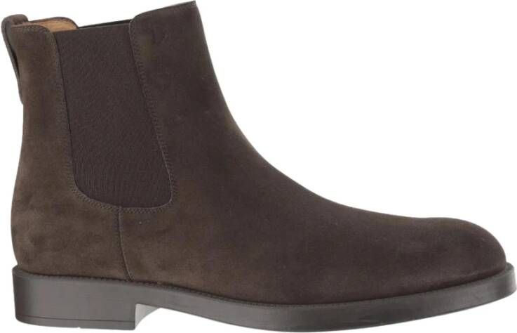 Tod's Bruine Suède Enkellaarzen Lage Hak