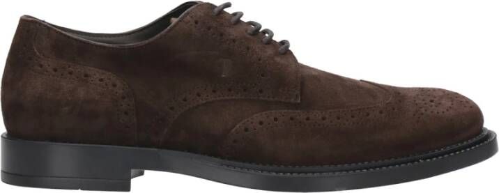 Tod's Bruine Suède Leren Derby Schoenen