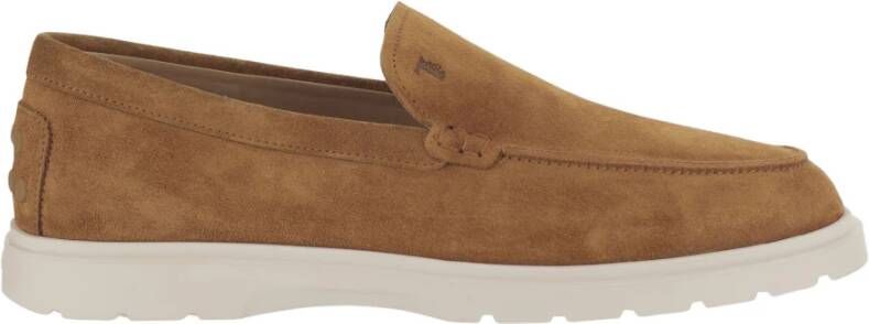 TOD'S Bruine Suède Loafer met Amandel Teen Brown Heren