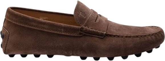 TOD'S Bruine Suède Loafers Brown Heren