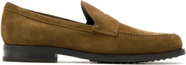 Tod's Bruine Suède Loafers Penny Strap