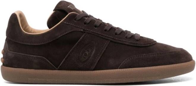 Tod's Bruine Suède Logo Sneakers