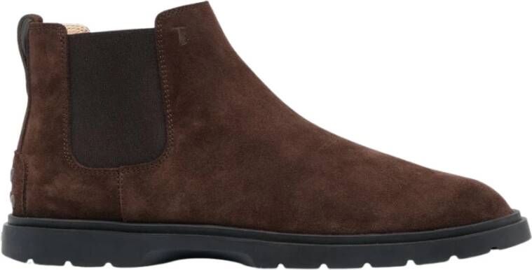 TOD'S Bruine Suede Tronchetto Laarzen Bruin Heren