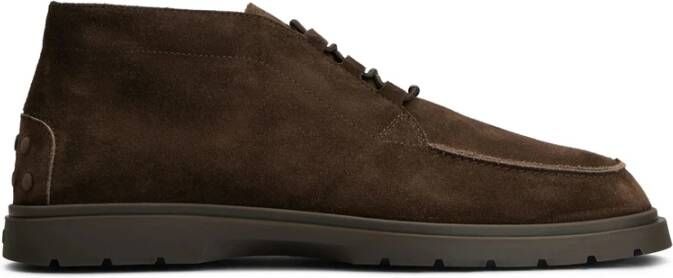 Tod's Bruine Veterschoenen met Ronde Neus