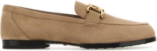 TOD'S Cappuccino Suede Loafers Brown Dames