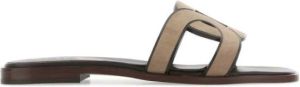 TOD'S Cappuccino suede slippers Beige Dames