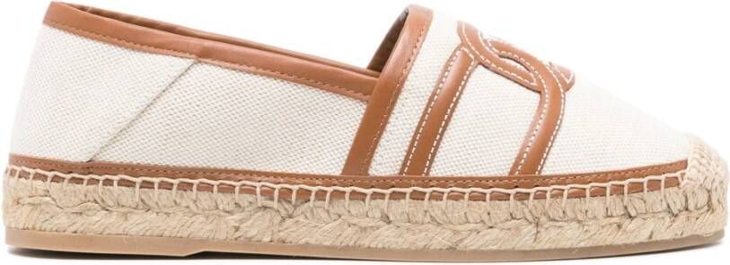 Tod's Casual Chain-Applique Espadrilles in Beige