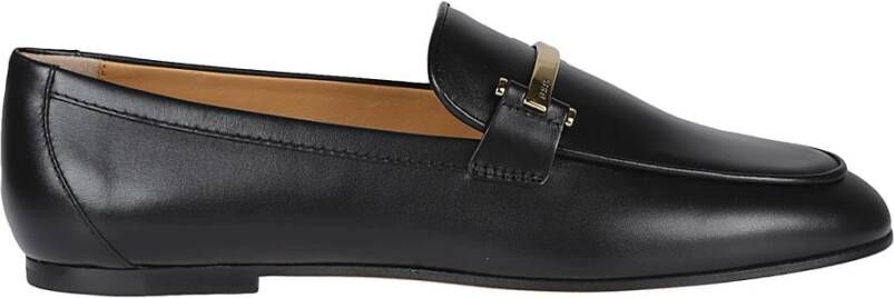 TOD'S Casual Leren Loafers Black Dames