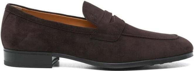TOD'S Cederbruine Penny Slot Leren Schoenen Brown Heren