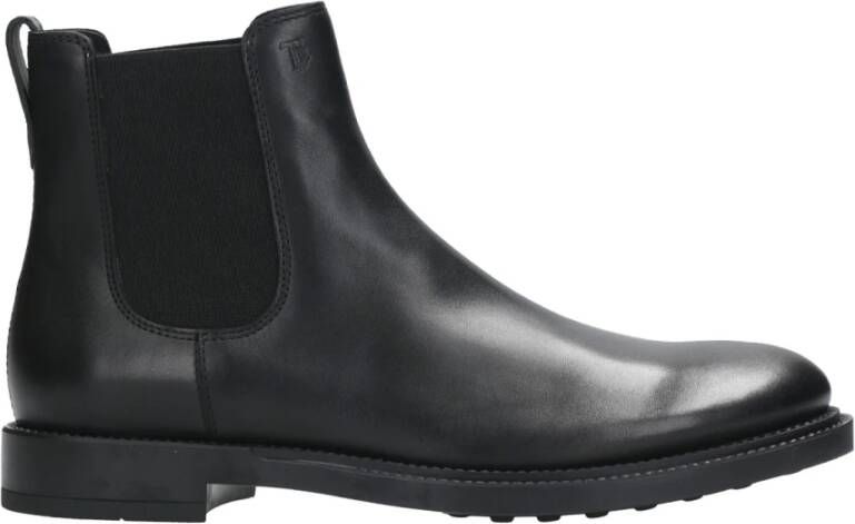 TOD'S Zwarte Leren Chelsea Laarzen voor Heren Black Heren