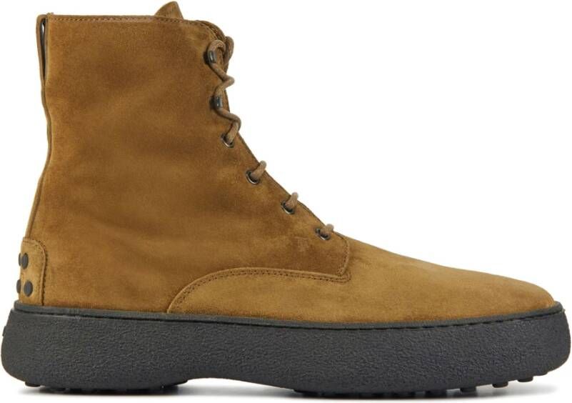 TOD'S Cognac Suède Laarzen Brown Heren